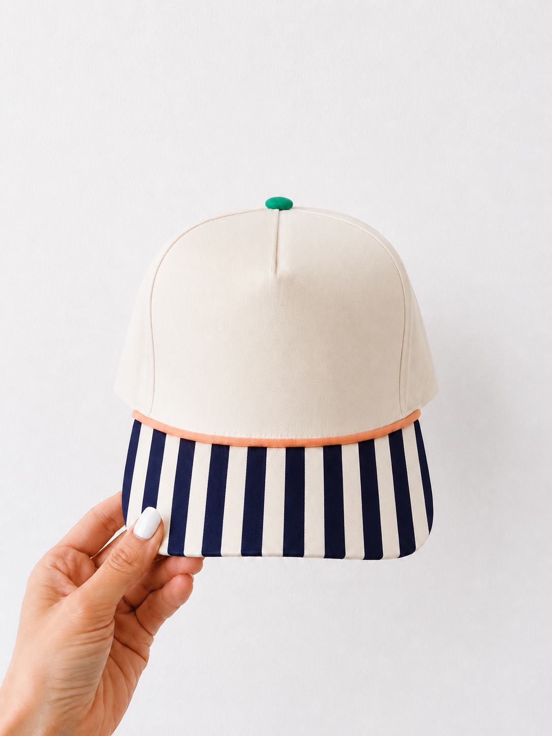 striped blank hat