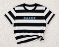 BAKER BLACK STRIPED TEE