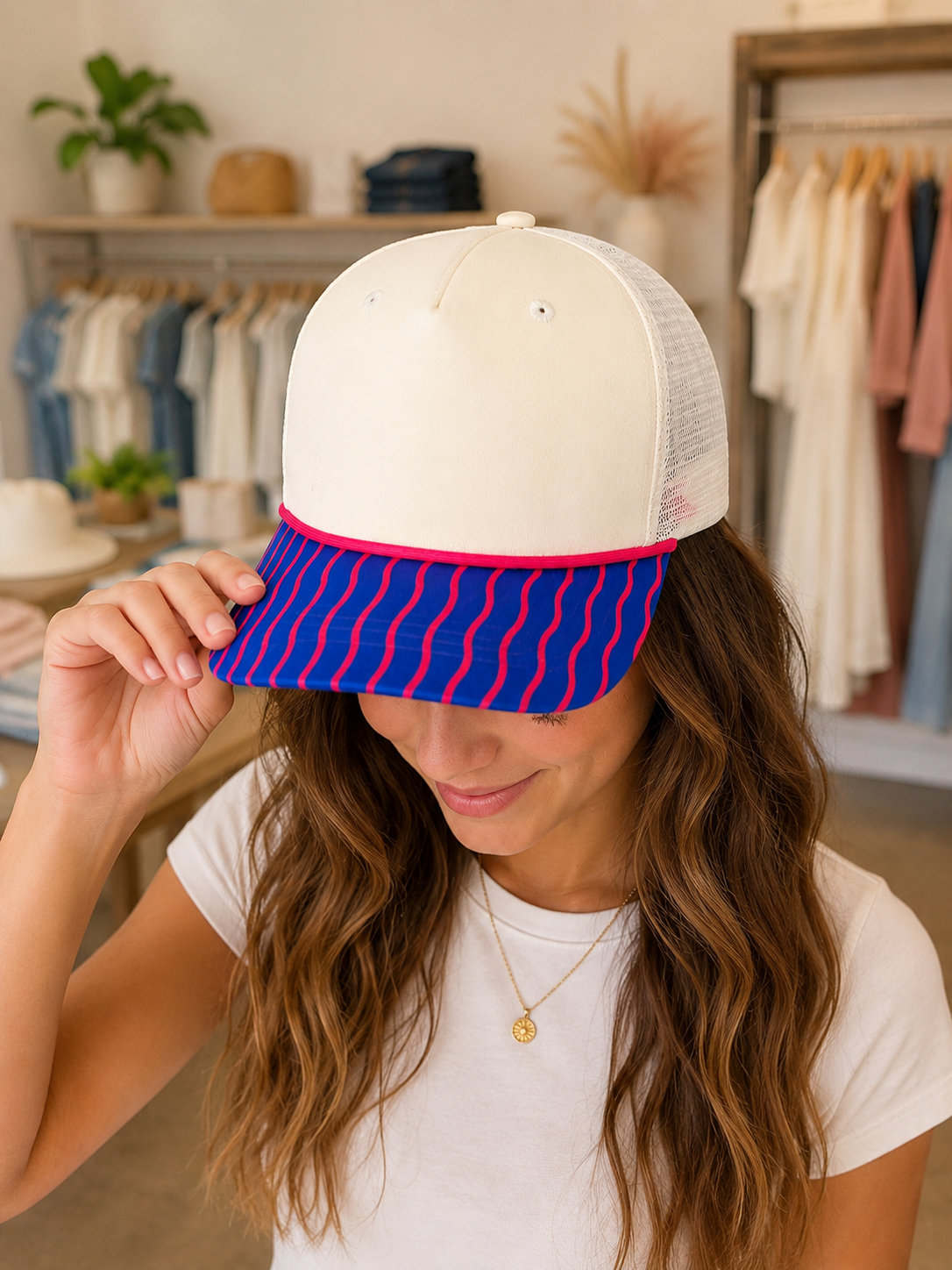 BLANK PINK +BLUE hat