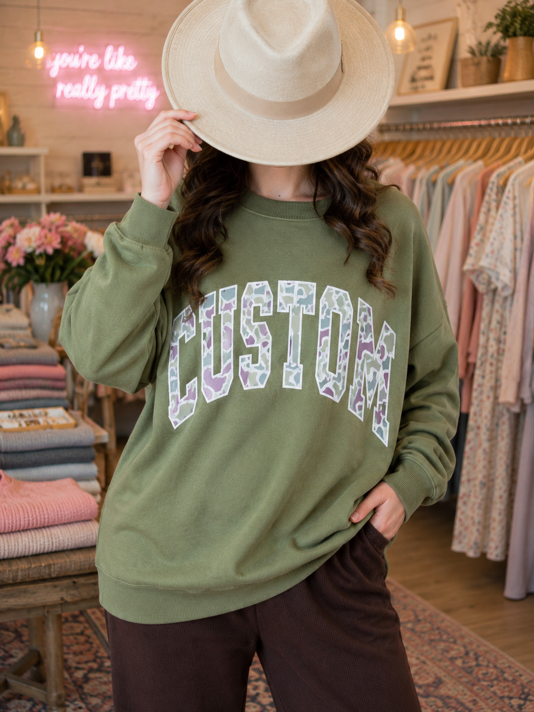 CAMO CREWNECK
