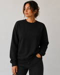 CUSTOM SILICONE EMBOSSED CREWNECK BLACK
